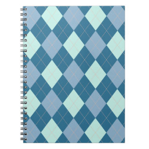 Blue Argyle  Pattern Notitieboek