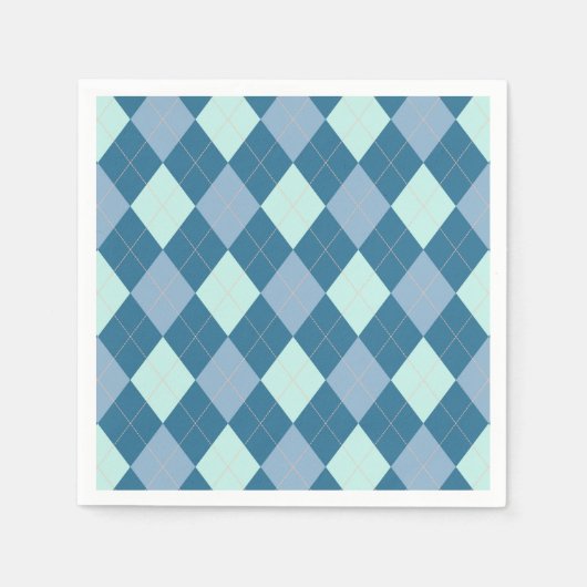 Blue Argyle Pattern Servet (Voorkant)
