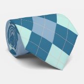 Blue Argyle Pattern Stropdas (Opgerold)