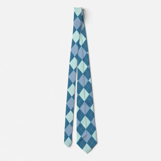 Blue Argyle  Pattern Stropdas (Achterkant)