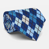 Blue Argyle Pattern Stropdas (Opgerold)