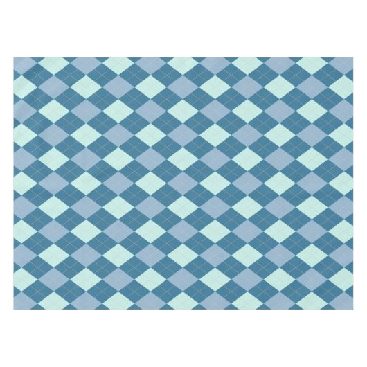 Blue Argyle Pattern Tafelkleed (Voorkant (Horizontaal))
