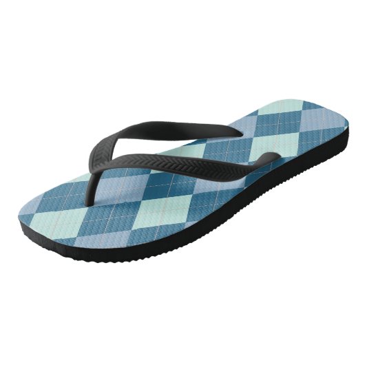 Blue Argyle Pattern Teenslippers (Schuin)