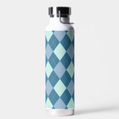 Blue Argyle  Pattern Waterfles (Links)