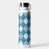 Blue Argyle  Pattern Waterfles (Achterkant)