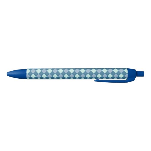 Blue Argyle  Pattern Zwarte Inkt Pen (Bodem)