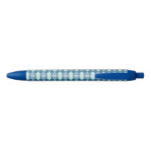 Blue Argyle  Pattern Zwarte Inkt Pen (Achterkant)