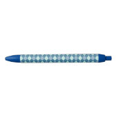 Blue Argyle  Pattern Zwarte Inkt Pen (Voorkant)