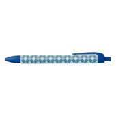 Blue Argyle  Pattern Zwarte Inkt Pen (Bovenkant)