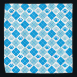 Blue Argyle Paw Print Patroon Bandana<br><div class="desc">Introductie van ons stijlvolle blauw-witte stijl ontwerp met schattige pootafdrukken, de perfecte mix van verfijning en huisdier-geïnspireerde charme. Dit opvallende ontwerp combineert het klassieke stijl patroon met speelse pootafdrukken, waardoor een unieke en modieuze look ontstaat. Het artyle patroon straalt een tijdloze en verfijnde esthetiek uit, terwijl de grillige pootafdrukken een...</div>