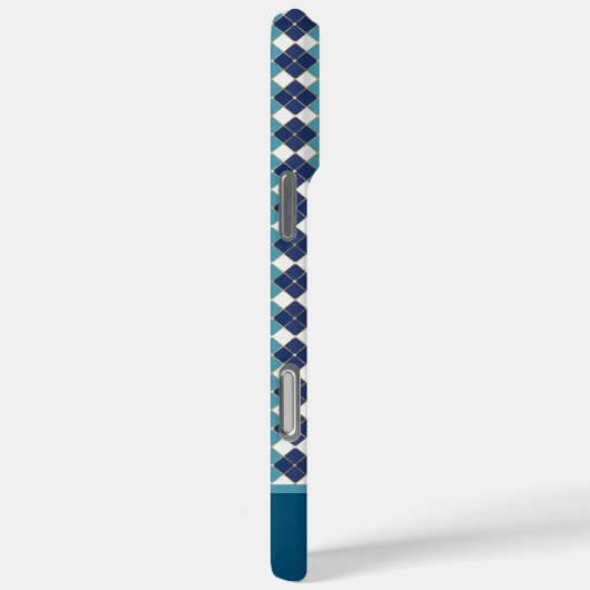 Blue Argyle Personalize Case-Mate iPhone Case (Achterkant / Rechts)