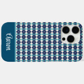 Blue Argyle Personalize  Case-Mate iPhone Case (Achterkant (horizontaal))
