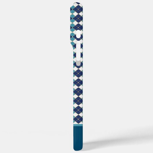 Blue Argyle Personalize Case-Mate iPhone Case (Achterkant / Links)