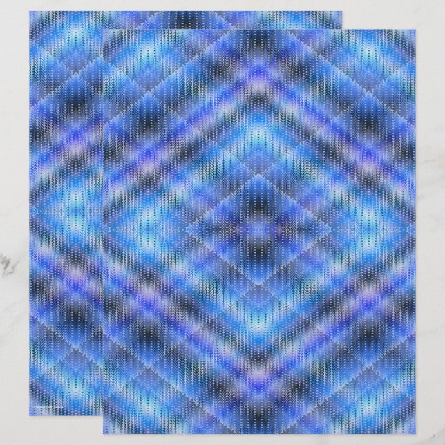 Blue Argyle Scrapbook Paper 2-Sided Page (Voorkant / Achterkant)