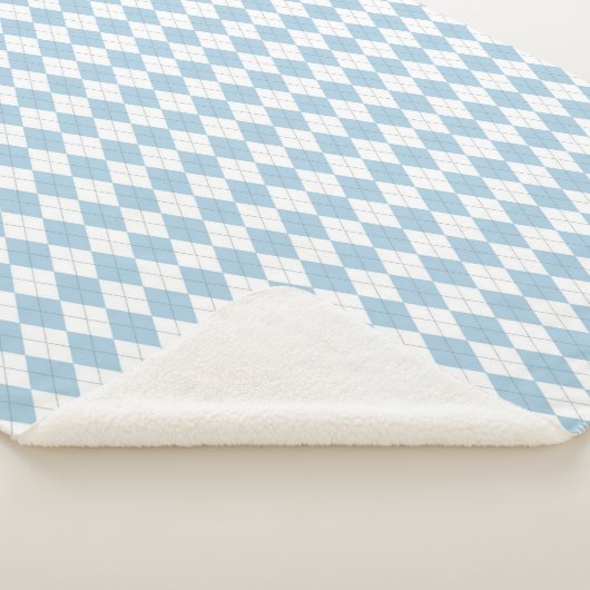 Blue Argyle Sherpa Deken (3/4)