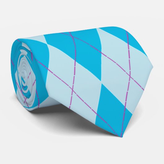 Blue Argyle Stropdas (Opgerold)