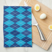 Blue Argyle Towel Theedoek (Quarter Fold)
