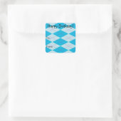 Blue Argyle Vierkante Sticker (Tas)