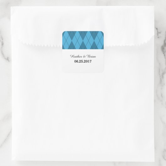 Blue Argyle Wedding Stickers (Tas)