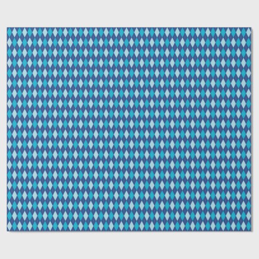 Blue Argyle Wrapping Paper Cadeaupapier (Vlak)
