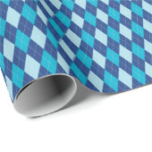 Blue Argyle Wrapping Paper Cadeaupapier (Rol Hoek)