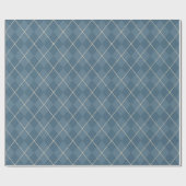 Blue Argyle Wrapping Paper Cadeaupapier (Vlak)