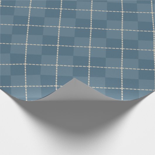 Blue Argyle Wrapping Paper Cadeaupapier (Hoek)