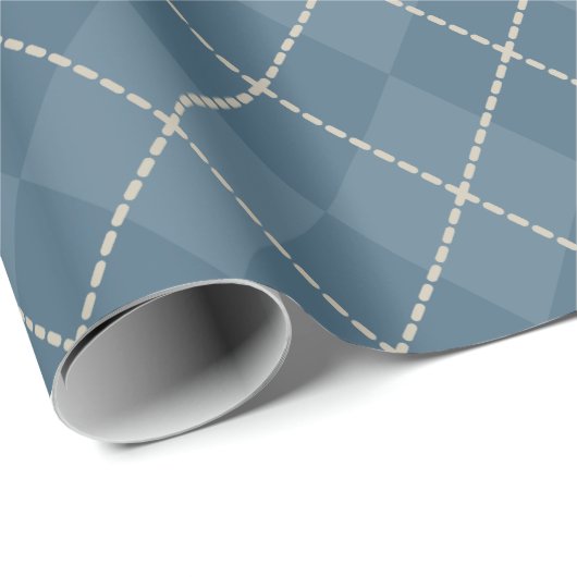 Blue Argyle Wrapping Paper Cadeaupapier (Rol Hoek)