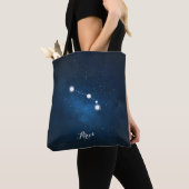 Blue Aries Zodiac Sign Constellation Tote Bag (Dichtbij)