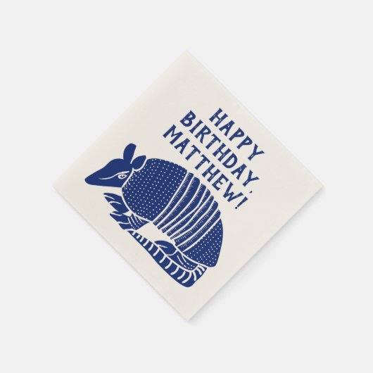 Blue Armadillo gepersonaliseerde aangepaste berich Servet (Hoek)