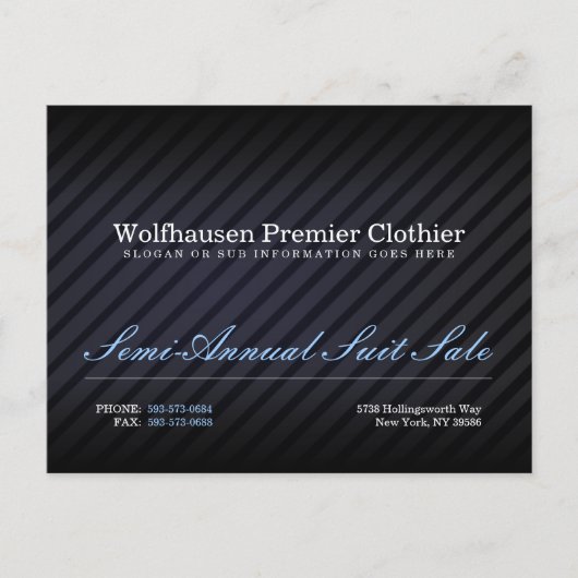 Blue Armani Suit Promo Briefkaart - Gepersonalisee (Voorkant)