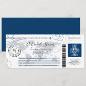 Blue Around the World Vrijgezellenfeest Boarding P Kaart (Voorkant / Achterkant)