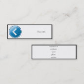 Blue Arrow-Button - links Mini Visitekaartje (Voorkant / Achterkant)