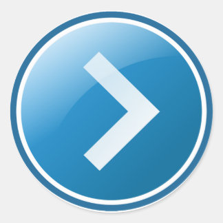 Blue Arrow-Button - rechts Ronde Sticker