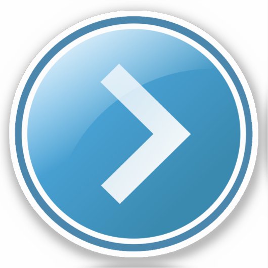 Blue Arrow-Button - rechts Sticker (Voorkant)