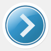 Blue Arrow Button - Right Ronde Sticker (Voorkant)