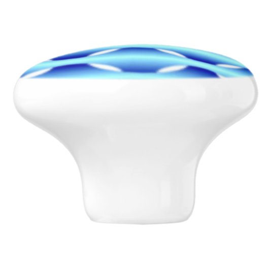 Blue Art Ceramic Pull Keramische Knop (Zijkant)