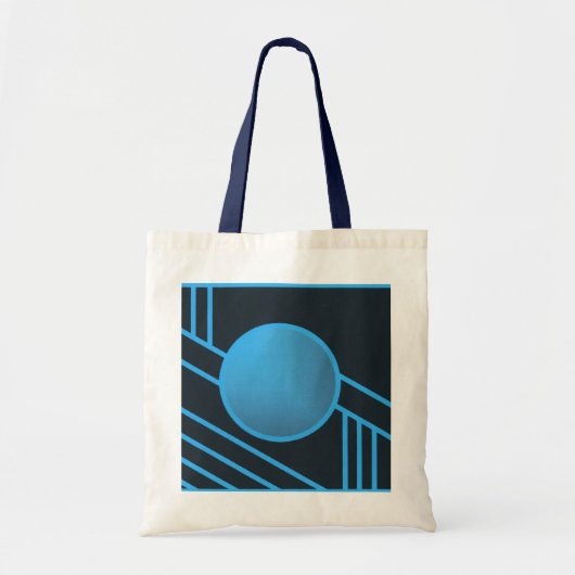 Blue Art Deco Circle Canvas tas (Voorkant)