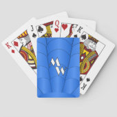 Blue Art Deco Design Monogrammed Pokerkaarten (Achterkant)