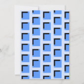 Blue Art Deco Geometric Birthday Party Invitation (Achterkant)