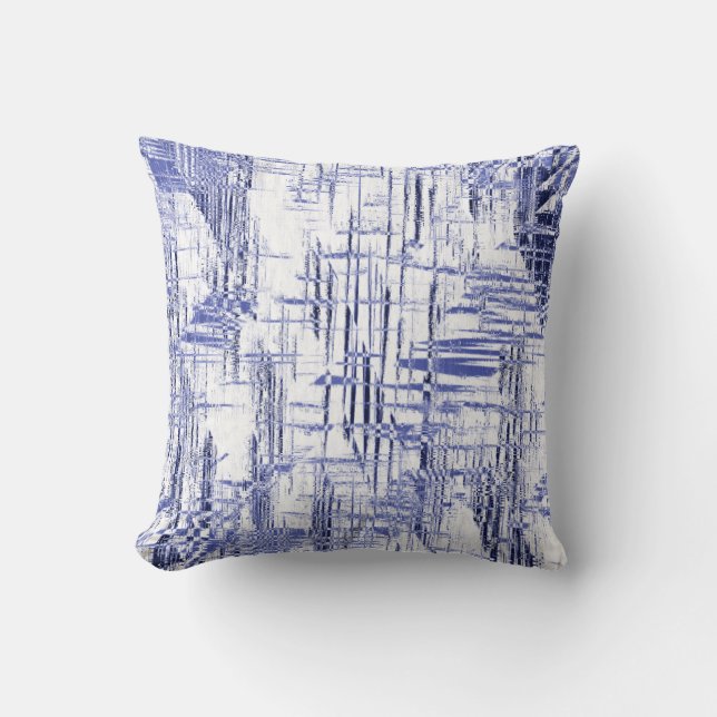 Blue Art Deco Kussen (Voorkant)