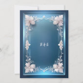 Blue Art Deco lijst bruiloft veilig de datum (Achterkant)