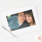 Blue Art Deco Lijst Save the Date Stickers (Envelop)