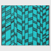 Blue Art Deco Lines Cadeaupapier (Vlak)