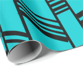 Blue Art Deco Lines Cadeaupapier (Rol Hoek)