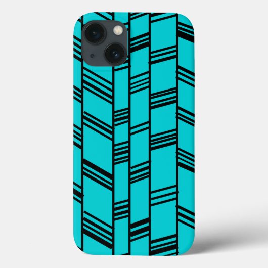 Blue Art Deco Lines Case-Mate iPhone Case (Achterkant)