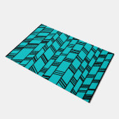 Blue Art Deco Lines Deurmat (Schuin)