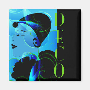 Blue Art Deco Magnet