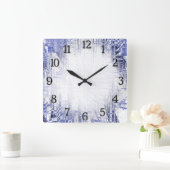 Blue Art Deco met zwarte nummers Vierkante Klok (Huis)