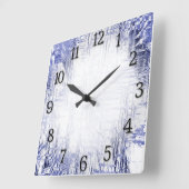 Blue Art Deco met zwarte nummers Vierkante Klok (Hoek)